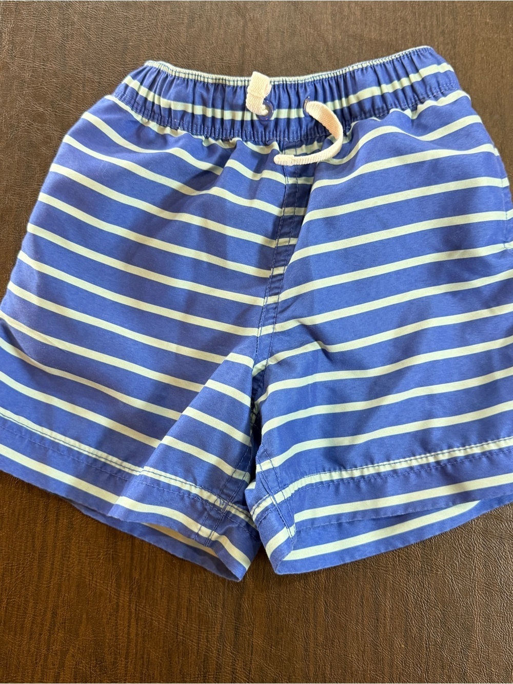 Hanna Andersson Blue and Aqua Striped Boys Swim Trunks Sz 3T